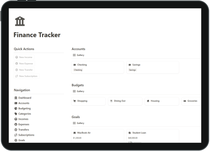 Best free notion budget template
